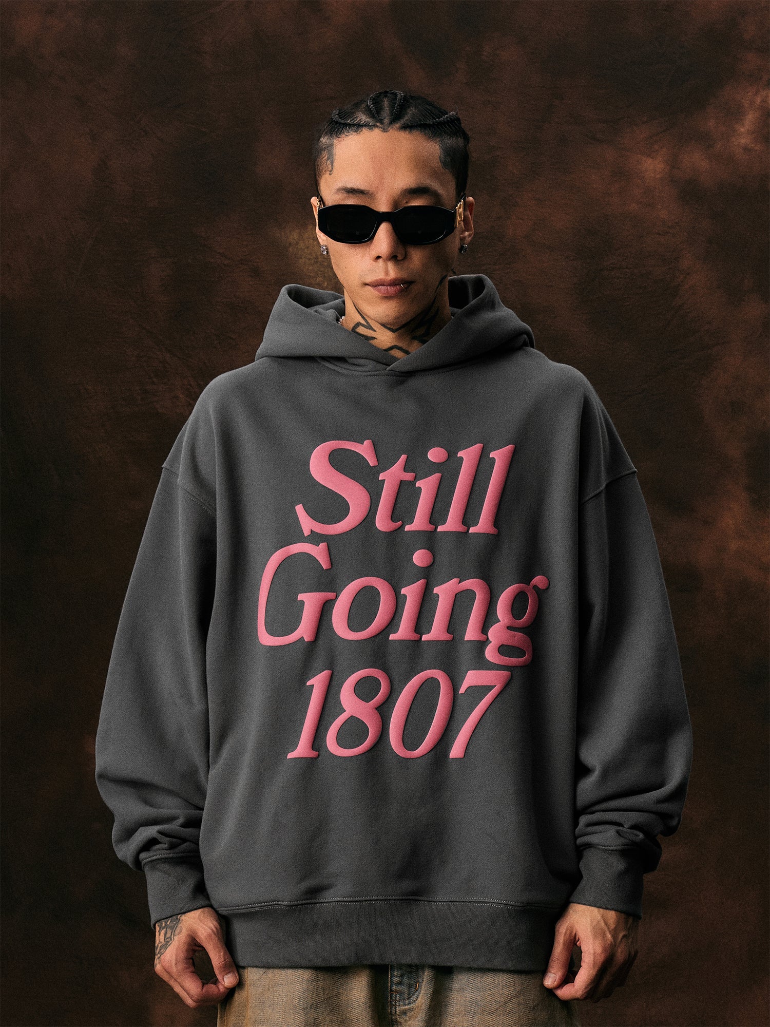 1807 STILL GOING Foam Print Hoodie