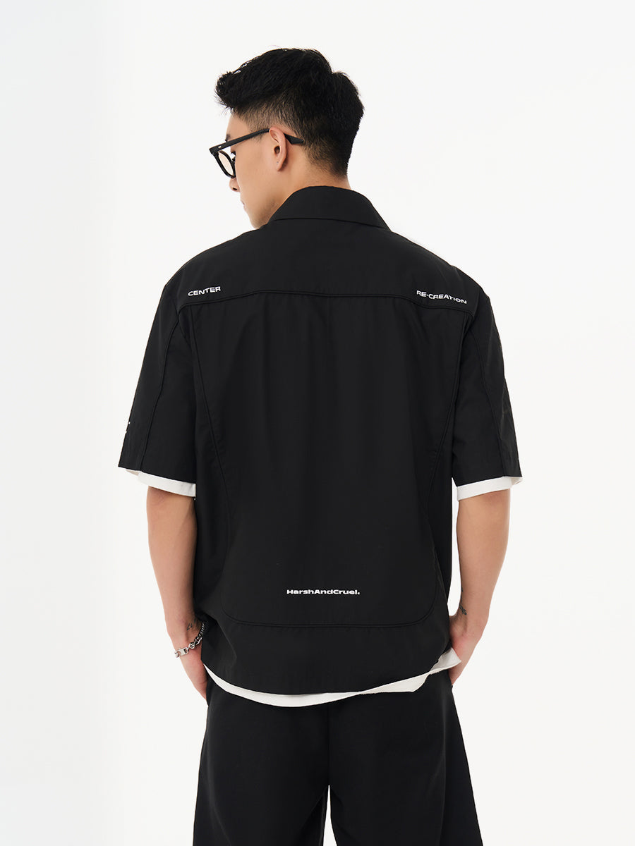 Harsh and Cruel 3D Pleats Short Sleeve Shirt