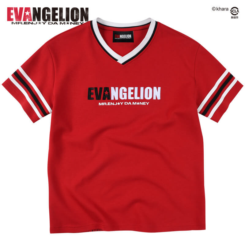 MEDM x EVA NEVER END Character Sketch Print Name Embroidered V Neck Tee
