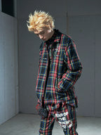 VENTUREK Tartan Check Embroidered Fringe Jacket