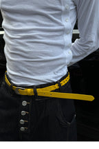 STEEPC Leather Braided Metal Buckle Belt