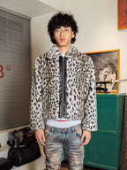 TGFCLUB Leopard Printed Faux Fur Jacket