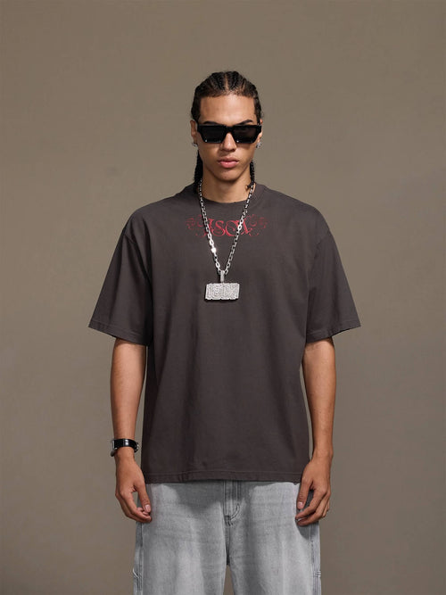 1807 Floral Message Logo 3D Print Distressed Short Sleeve Tee