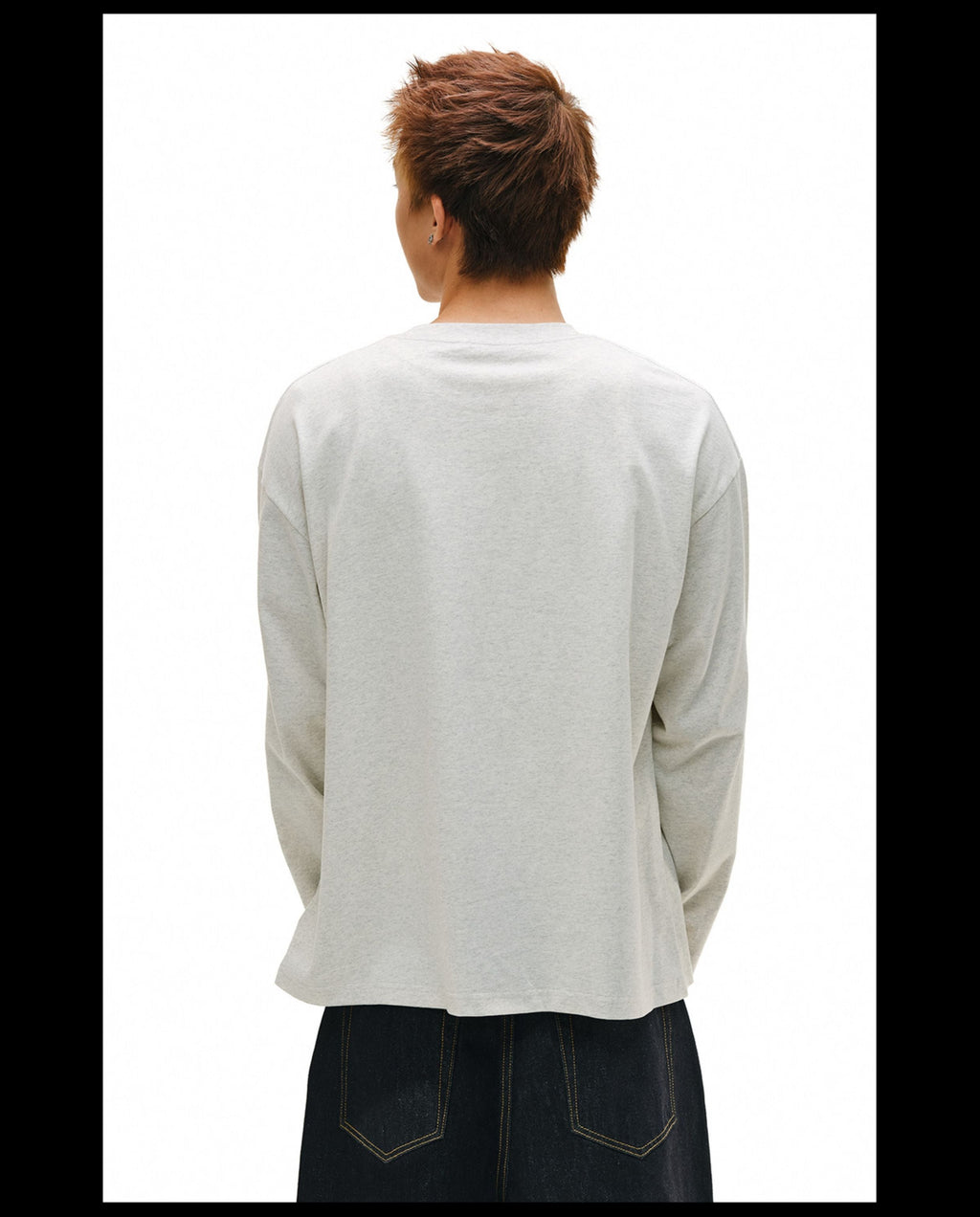 NOVACAM Question Mark Print Long Sleeve Tee