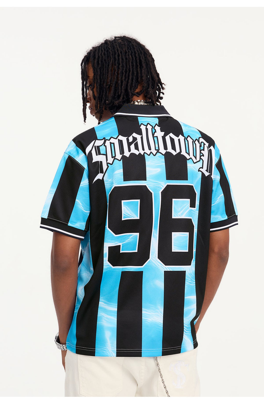 Small Town Kid Water Ripple Striped Polo Jersey