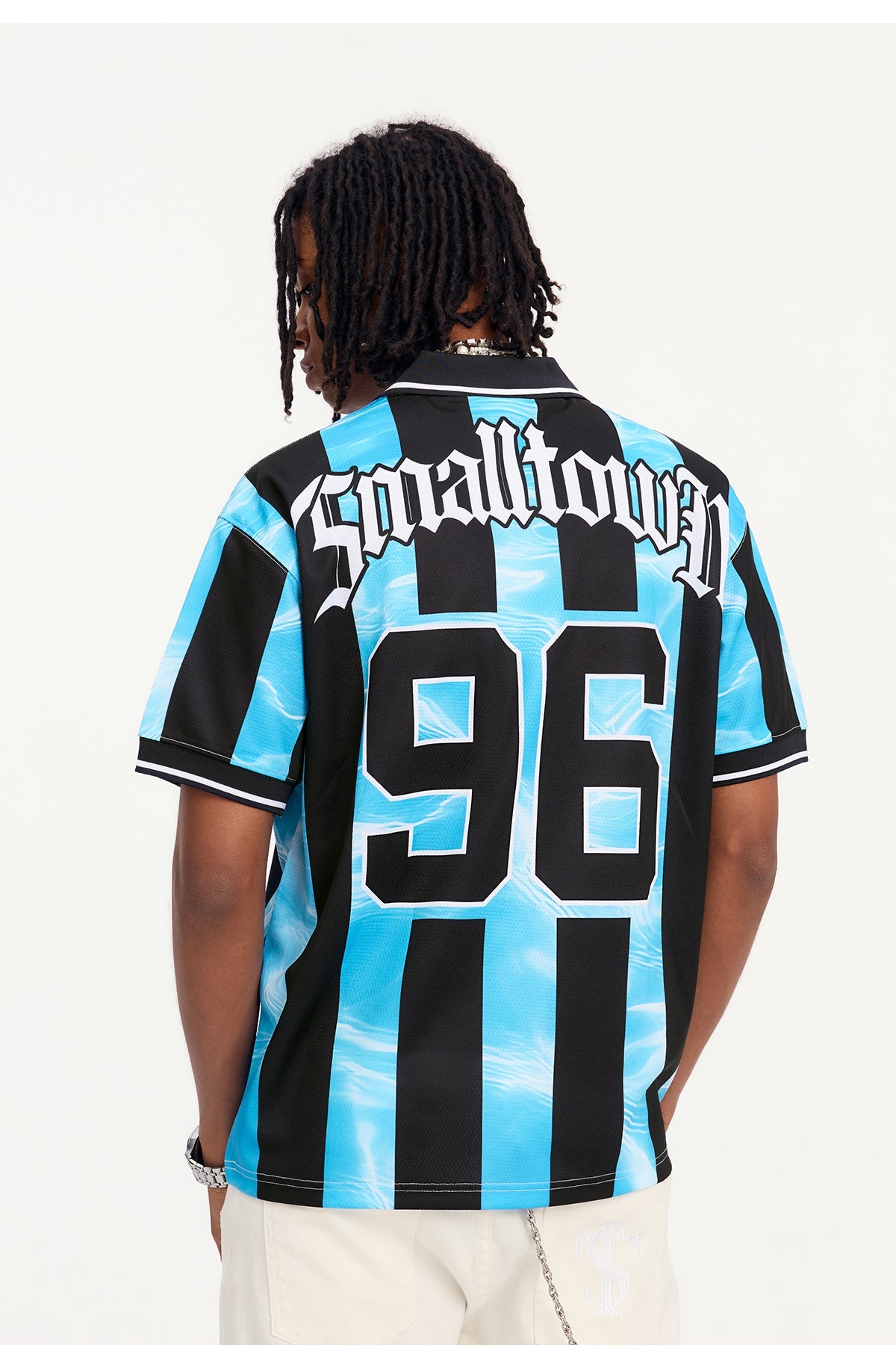 Small Town Kid Water Ripple Striped Polo Jersey