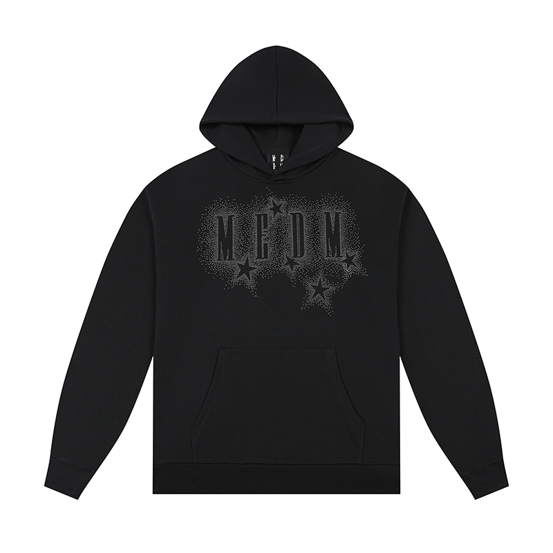 MEDM Rhinestone Star & Logo Hoodie