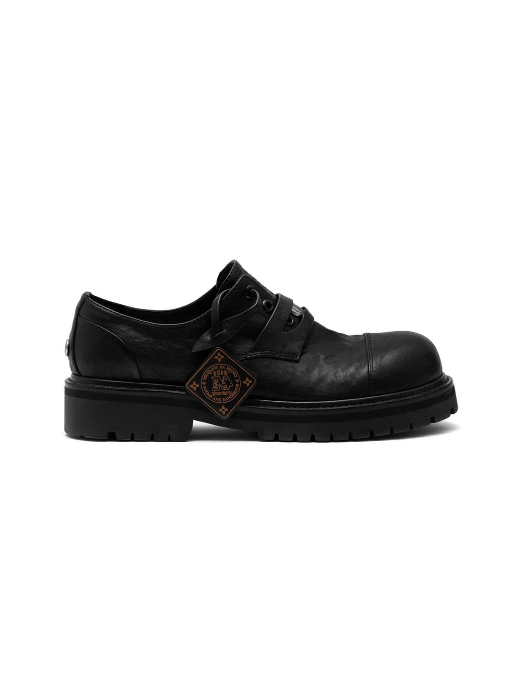 YADcrew Washed Horsehide Leather Platform Dress Shoes