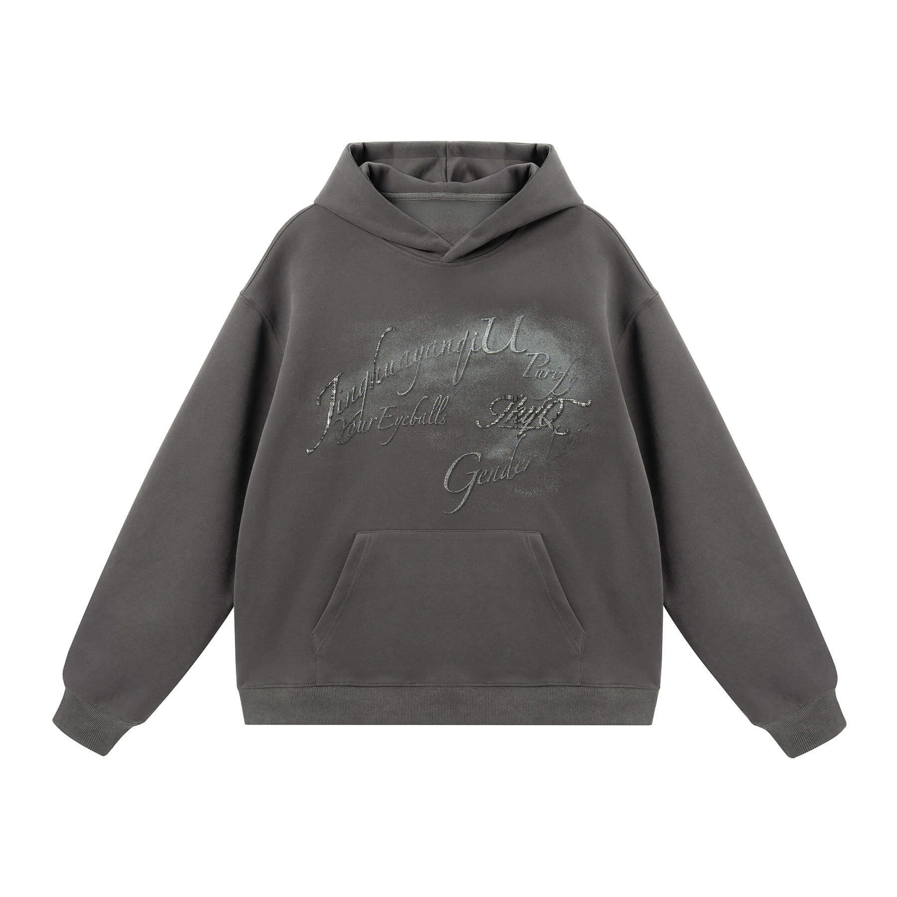 JHYQ Vintage Gradient Lettering Print Hoodie