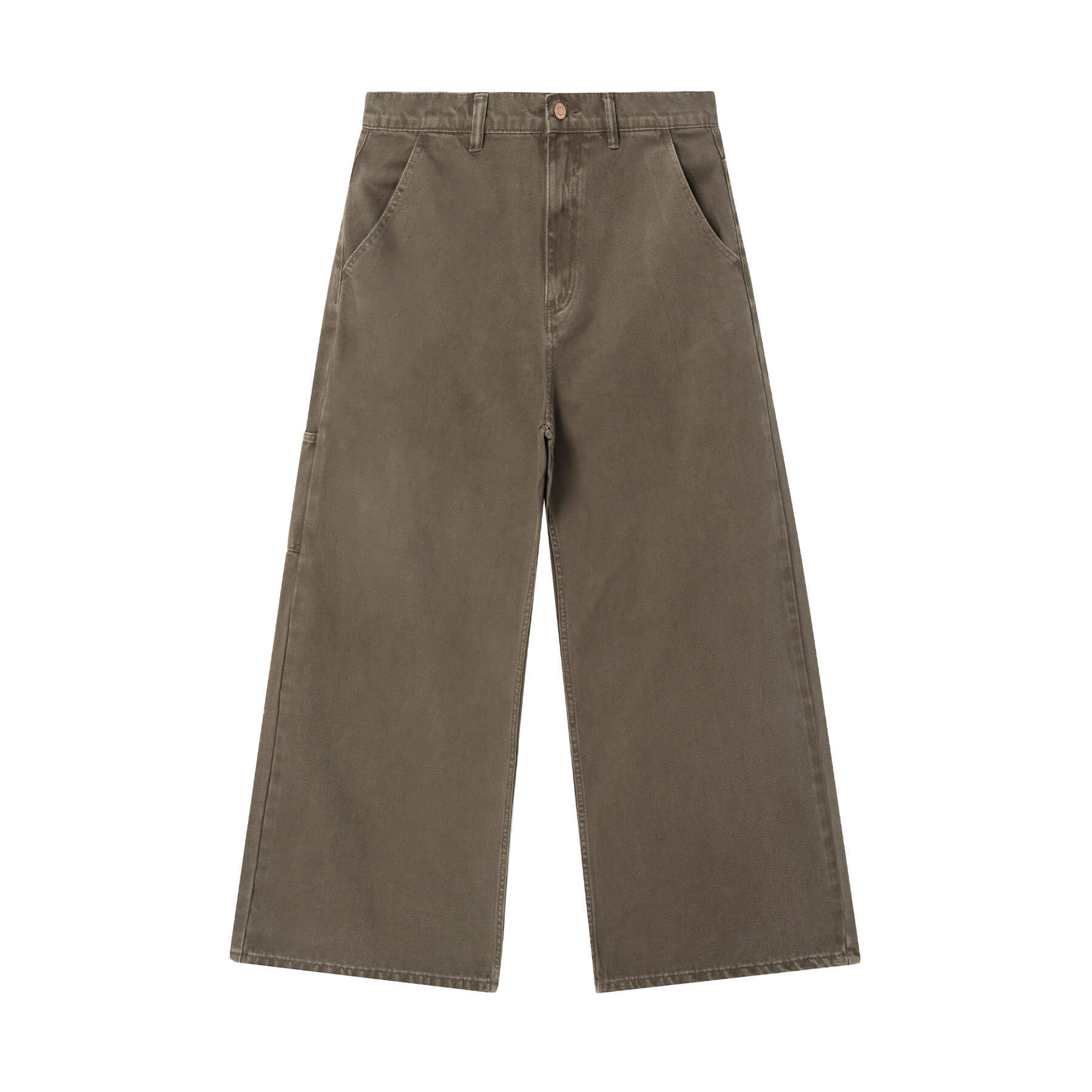 JHYQ Coffee Brown Washed Work Jeans