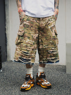 S45 Double Layer Destruction Camouflage Shorts