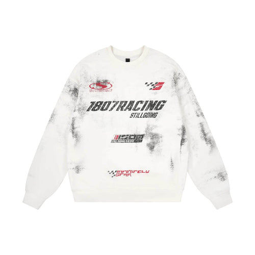1807 Racing Vintage Printed Distressed Sweatshirt