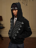 YADcrew Napoleonic Style Epaulette Zip Up Hoodie
