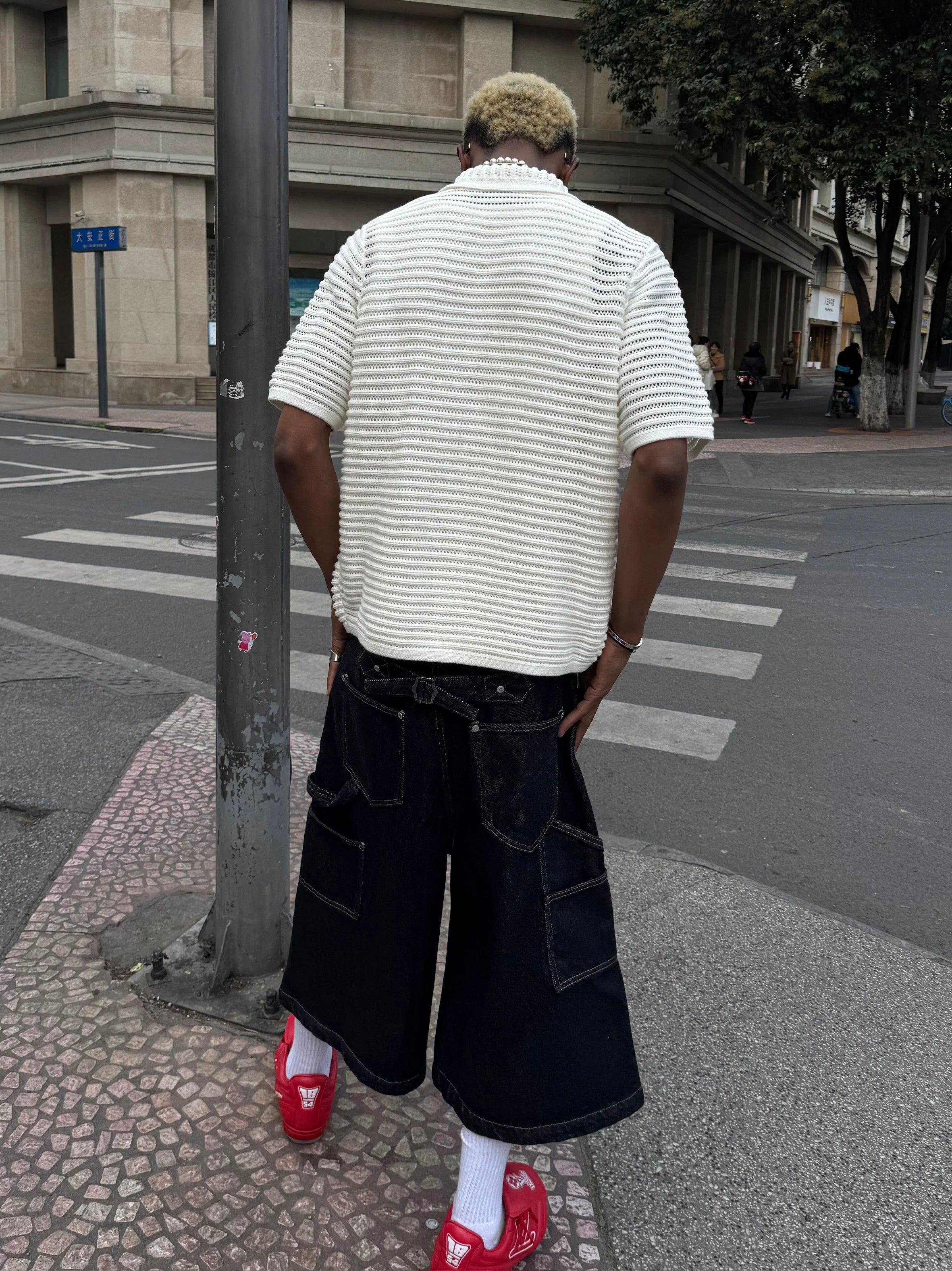 STEEPC Jacquard Short Sleeve Knit Shirt