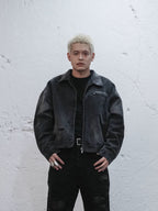 UNDERWATER Dying Art Gradient Washed Aged Detroit Jacket