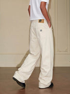 YADcrew Fold Over Button Flap Pocket Washed Jeans
