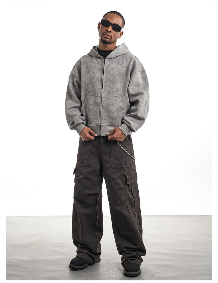 F3F Select Wasteland Distressed Zip Up Hoodie