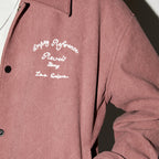 EMPTY REFERENCE Embroidered Diamond Check Pattern Corduroy Jacket