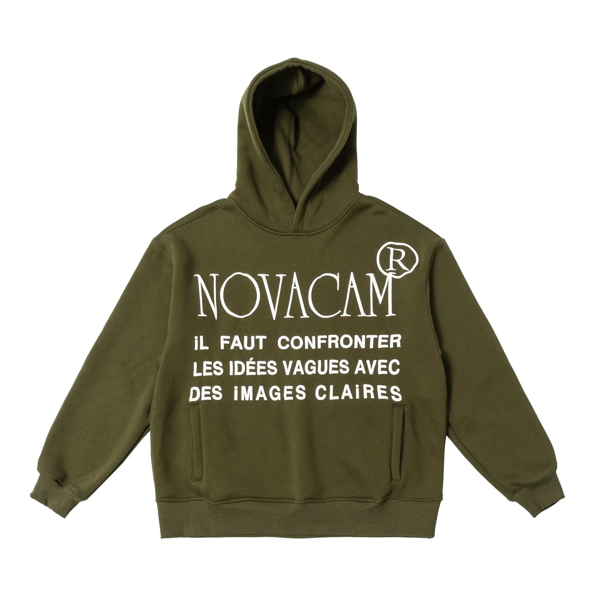 NOVACAM Slogan Puff Print Logo Hoodie