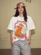 YADcrew Love Bird Print Rhinestone Tee