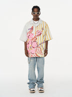 Harsh and Cruel Floral Crayon Drawing Full Print Cuban Shirt