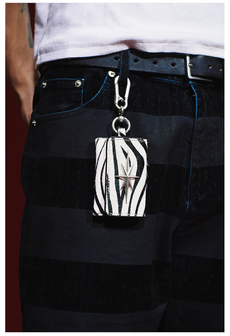 Remedy Metal Studded Keychain Coin Card Leather Wallet