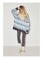 EMPTY REFERENCE Snow Mountain Stitching Cardigan