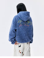 MEDM Gradient Embroidery Sherpa Fleece Hoodie