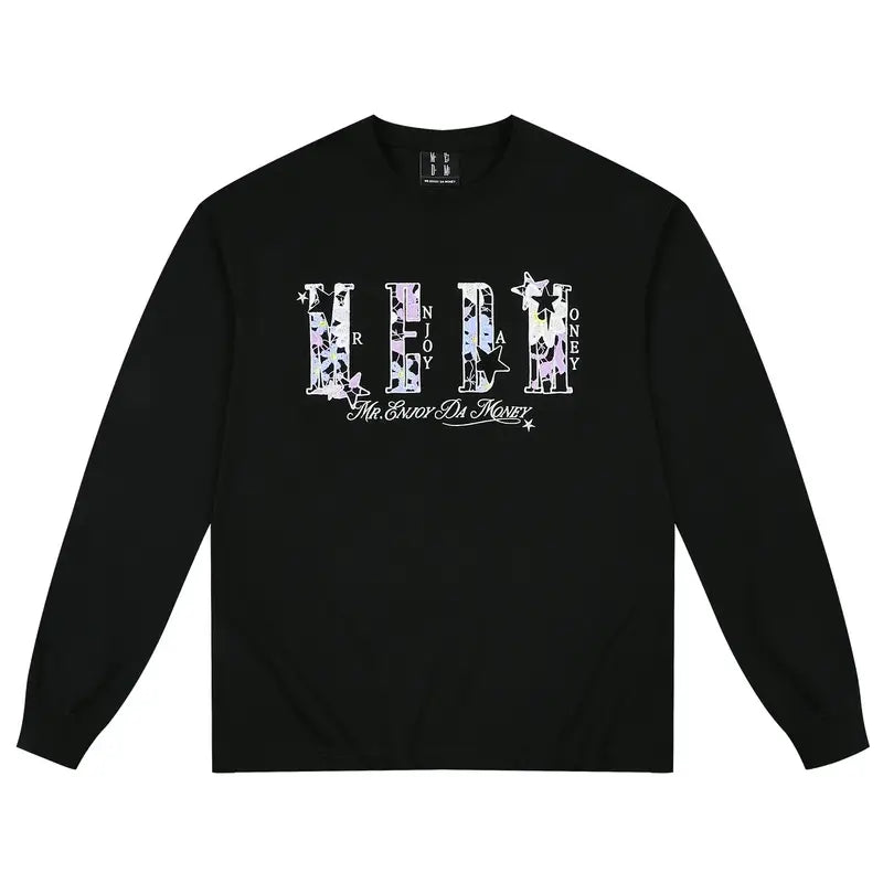 MEDM Flower Star Logo Embroidered Long Sleeve Tee