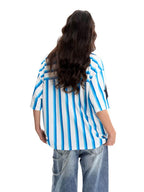 F3F Select Striped Mesh Star Print V Neck Short Sleeve Soccer Jersey