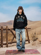 YADcrew Colorful Hot Bead Star Hoodie