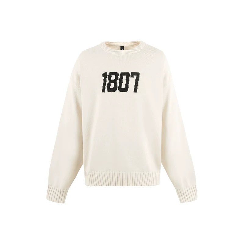 1807 Chenille Logo Jacquard Knit Sweater