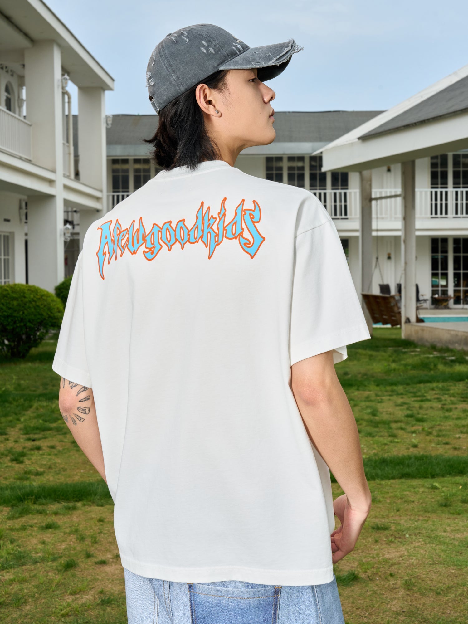 AFGK Metal Music Embroidered Label Printed Tee