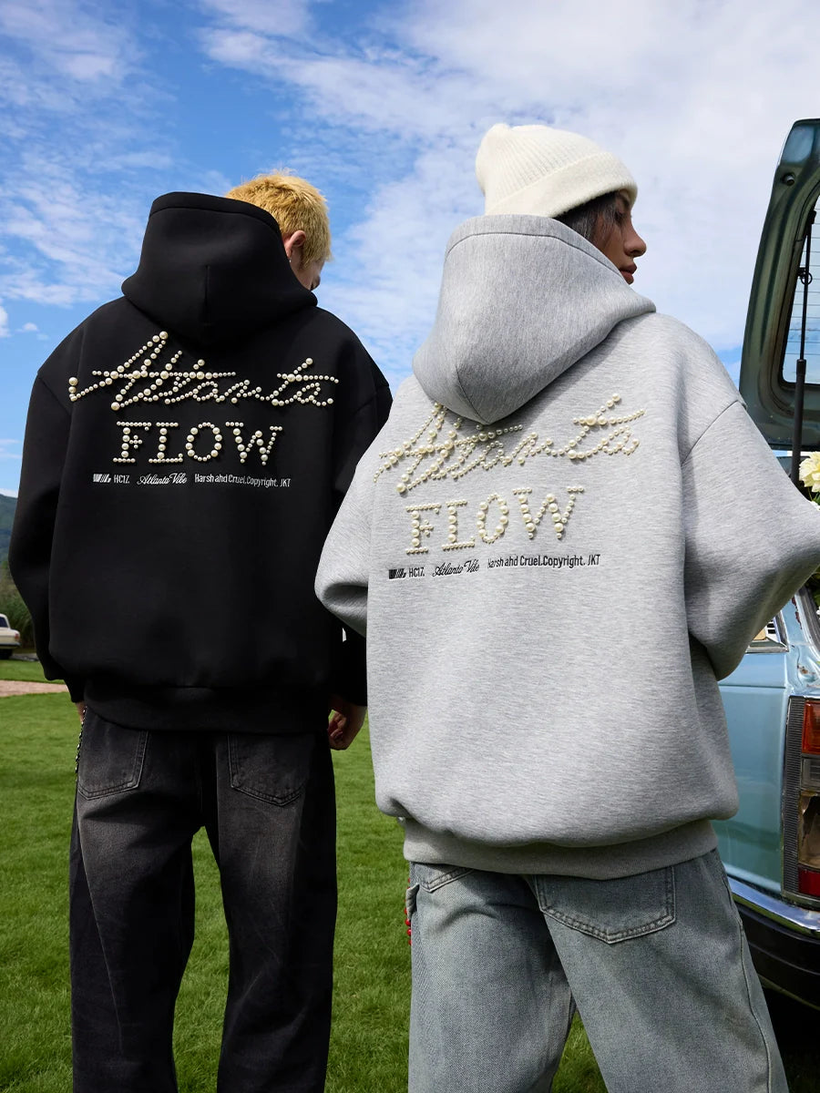 Harsh and Cruel Signature Pearl Embroidered Zip Up Hoodie