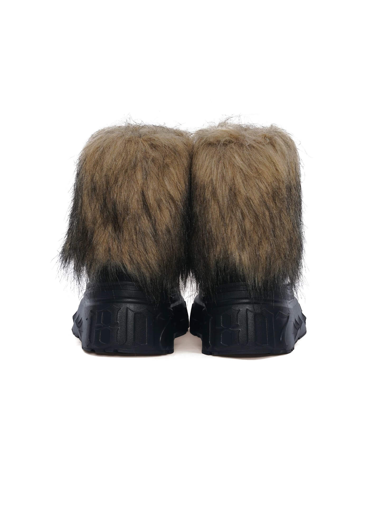1807 INF-010 Gothic Chunky Platform Faux Fur Trim Shearling Boots