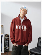 MEDM Half-Zip Logo Embroidered Sweatshirt