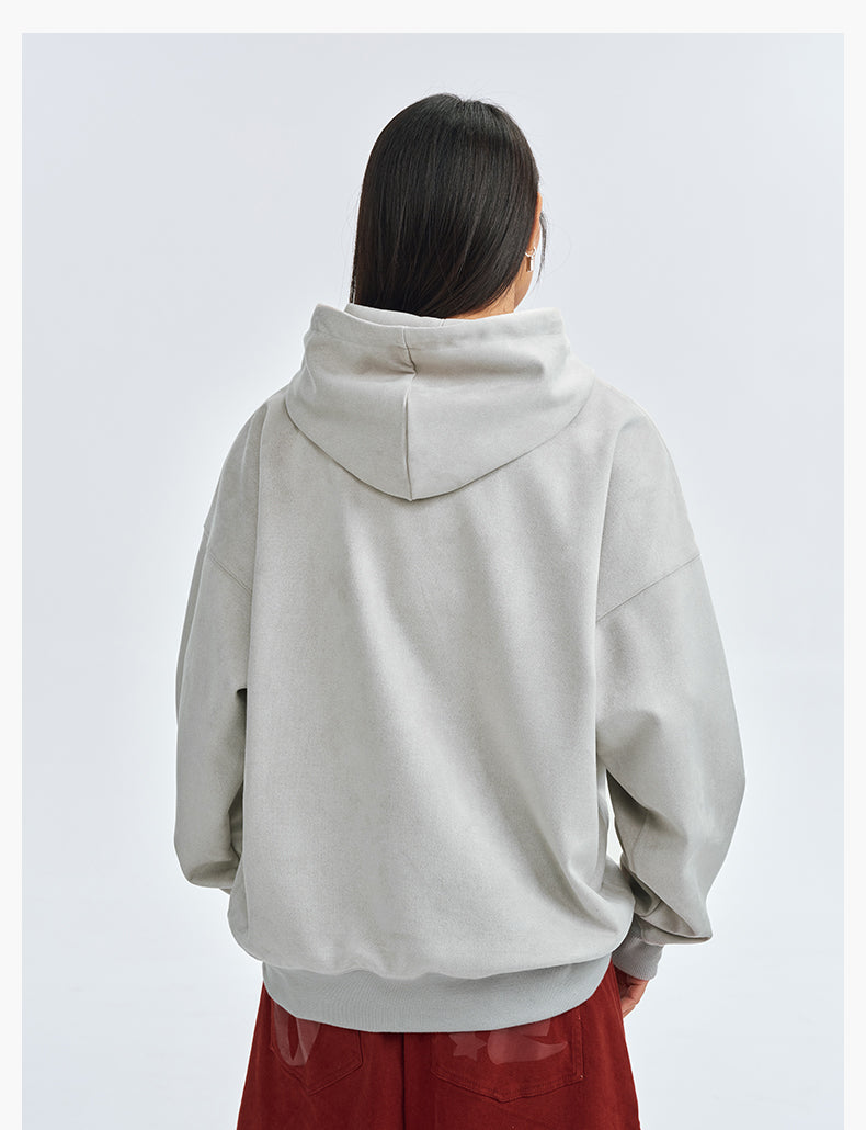 MEDM Basic Letter Logo Suede Hoodie