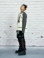 VENTUREK Multi Zipper Stripe Sleeve Raglan Long Sleeve Tee
