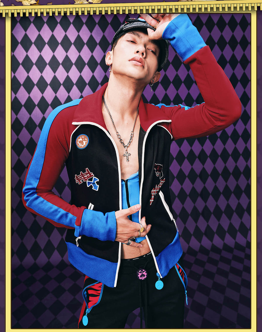 MEDM × JOJO Color Block High Neck Track Jacket