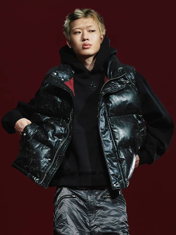 Remedy Cracked Design Puffer Vest