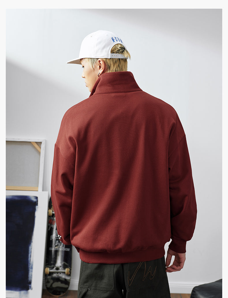 MEDM Half-Zip Logo Embroidered Sweatshirt