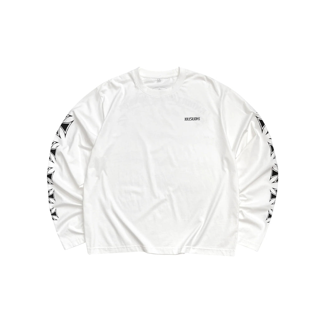 RUSURE Cross Logo Print Long Sleeve Tee