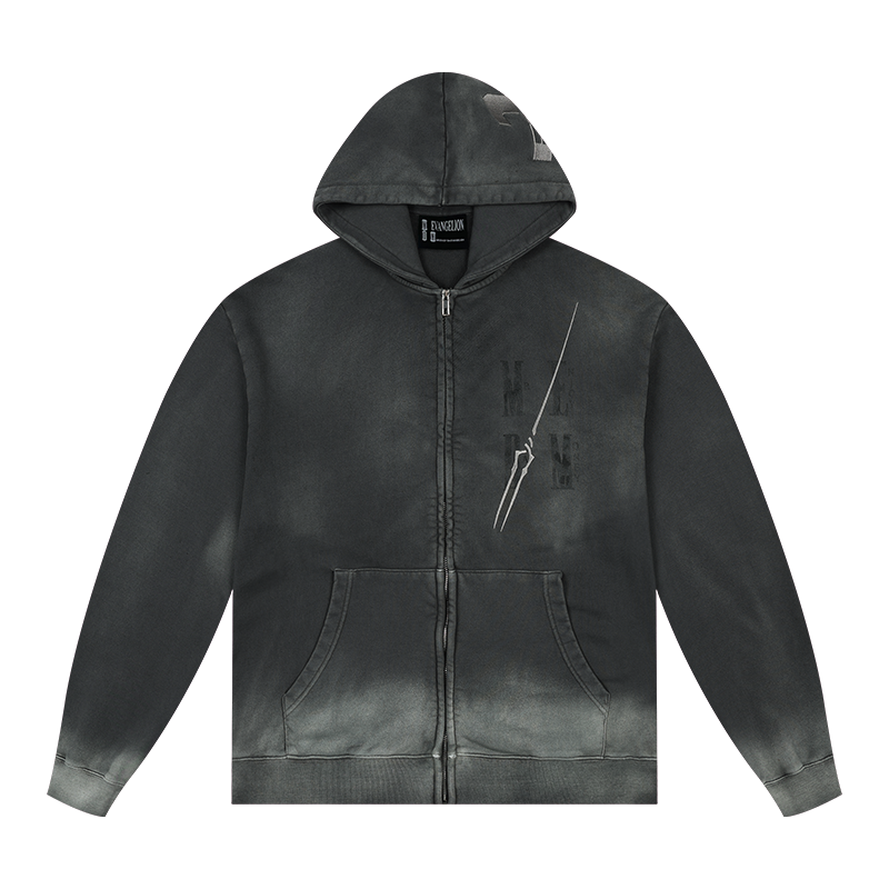 MEDM x EVA Evangelion Washed Zip-Up Hoodie