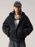 Remedy Embroidered Washed Hooded Bomber Jacket