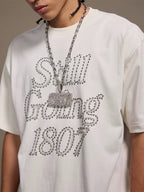 1807 Still Going Print Rhinestone Short Sleeve Tee