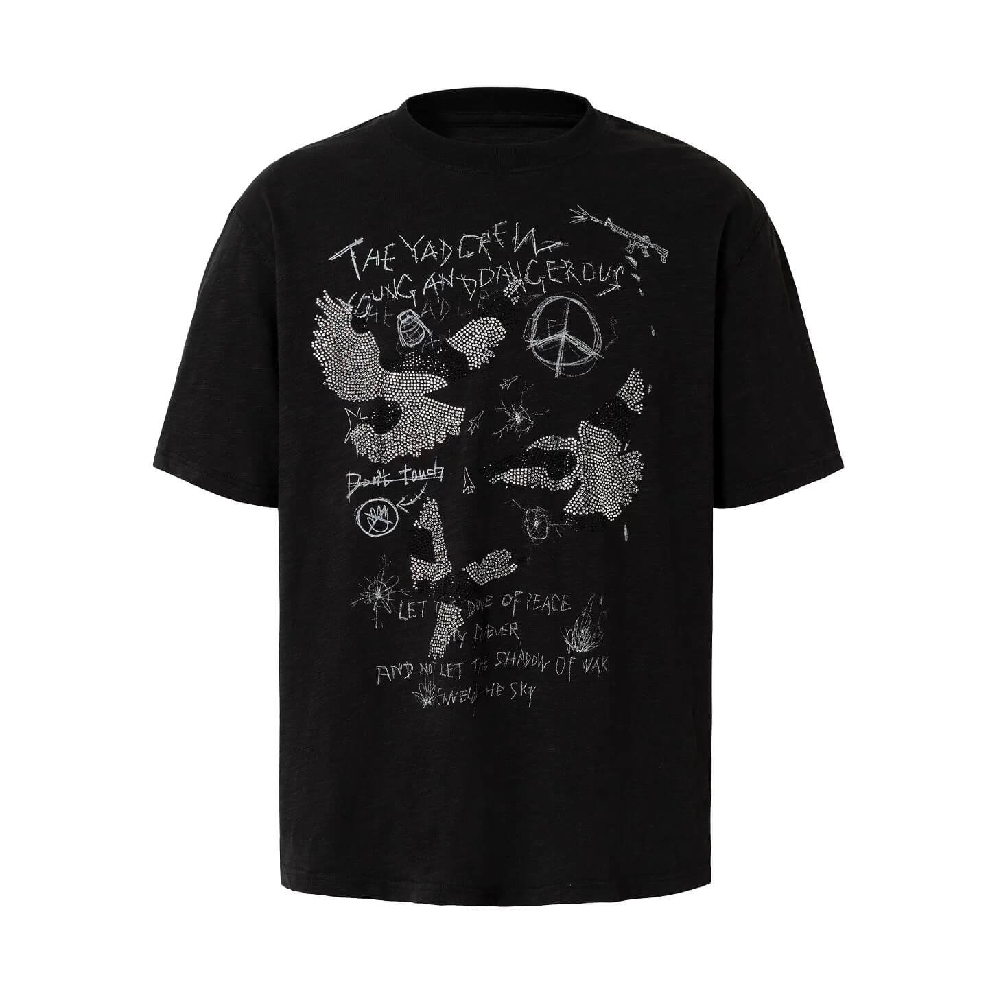 YADcrew Vintage Rhinestone Camo Dove Tee
