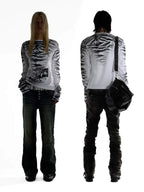 Night Lab Zebra Print Slim Fit Long Sleeve Tee