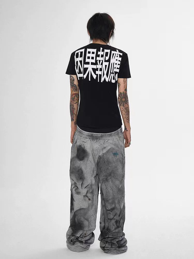 KARMANISTIC Distressed Flag Print Jogger Sweatpants