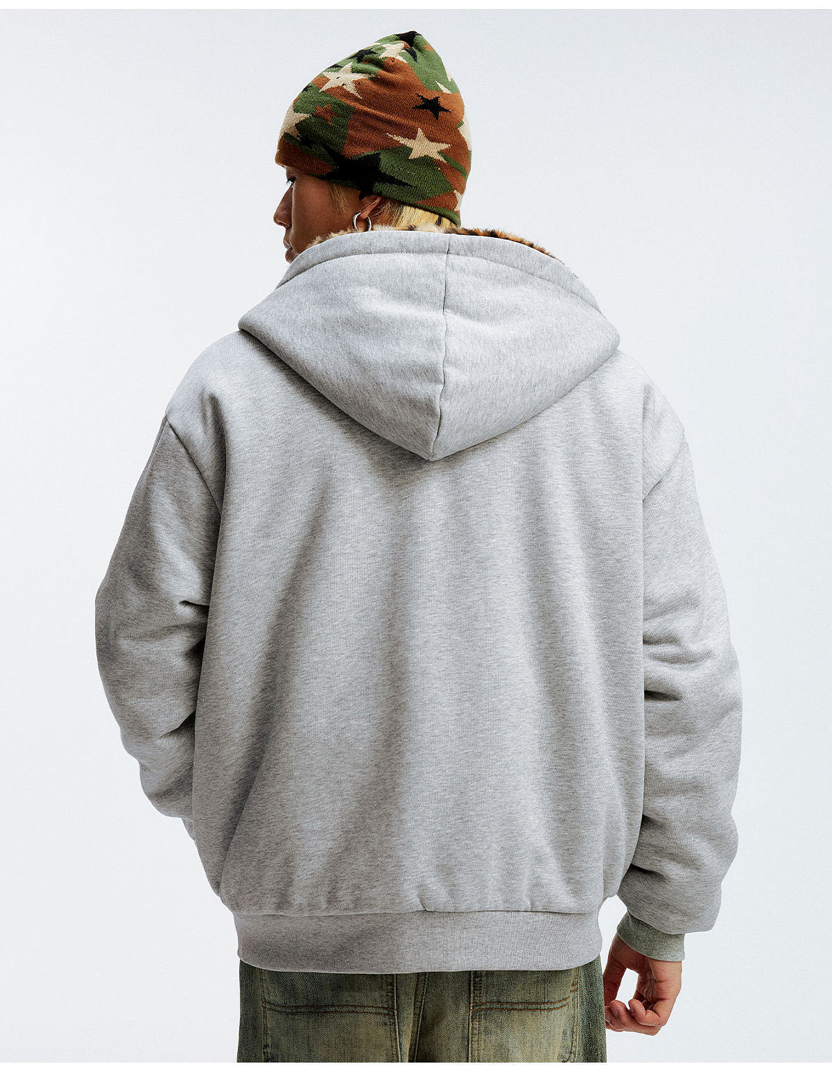 MEDM Reversible Leopard Fur Hooded Jacket
