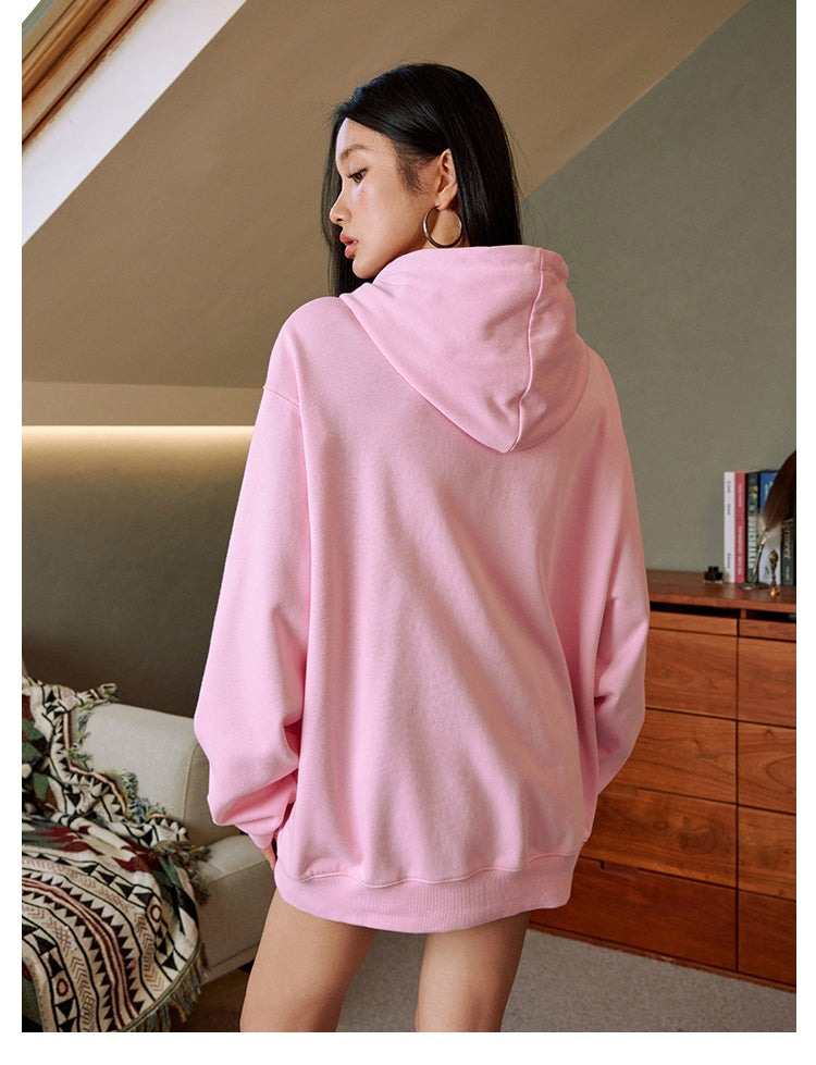 MEDM Basic Logo Embroidery Zip Up Hoodie